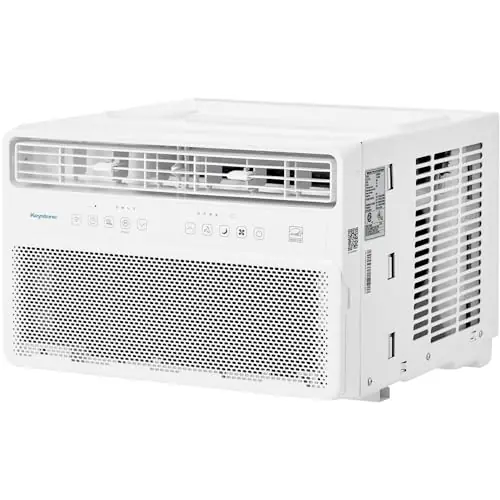 Keystone 8,000 BTU Window Mounted Inverter Air Conditioner with Quiet, High Efficiency Operation and Remote, Window AC Unit for Apartment, Living Room, Bathroom, Small/Medium Rooms up to 350-Sq. Ft.