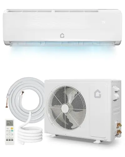 18000 BTU Mini Split Air Conditioner - 19 SEER2 Ductless Inverter AC with 208-230V, Cools Up to 1250 Sq. Ft, Built-in Heat Pump System, White
