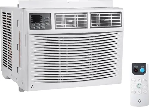 Towallmark 10,000 BTU Window AC Unit, 115V Cools 450 Sq.Ft Spaces, Remote Control with 3 Speeds & Auto Restart, for Bedroom and Living Room, White