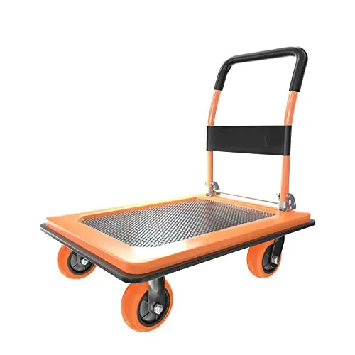 Platform Truck Heavy Duty Cart,1100Lbs Hand Truck Push Cart Dolly with 5‘‘ 360 Degree