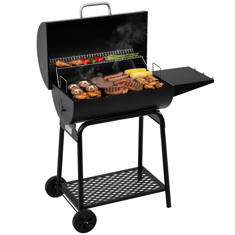 Royal Gourmet CC1830 28 Inch Barrel Charcoal Grill with Warming Rack, Outdoor BBQ Grill with 626 Sq. In. Grilling Space for Backyard, Patio and Parties, Black