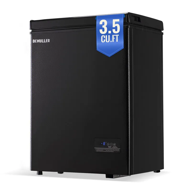 DEMULLER 63L Mini Deep Freezer with Electronic Temperature Control Panel Small Chest Freezers with Two Baskets Black (-12℉ to 50℉) Ideal for Kitchen Dorm Apartment