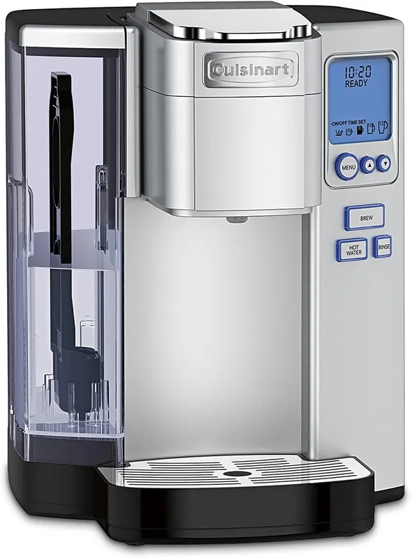 Cuisinart Coffee Maker, Single Serve 72-Ounce Reservoir Pod Coffee Machine, Programmable Brewing & Hot Water Dispenser, 3 Cup-Size Settings, Stainless Steel, SS-10P1, Silver