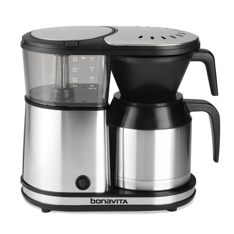 Bonavita 5 Cup Drip Coffee Maker Machine, One-Touch Pour Over, Auto Pause Brewing with Stainless Steel Double Wall Thermal Carafe, SCA Certified, Dishwasher Safe, BV1500TS
