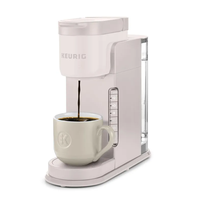 Keurig K-Express Single Serve K-Cup Pod Coffee Maker, 3 Brew Sizes, Strong Button Feature, 42oz Removable Reservoir, Warm Stone