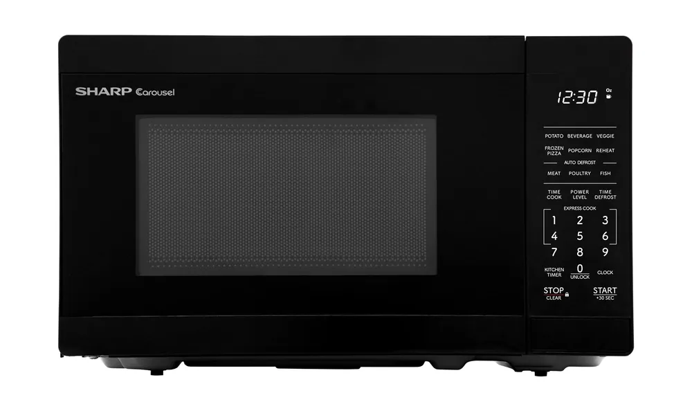 SHARP Compact Countertop Microwave Oven with Removable 10" Carousel Turntable, 700 Watt, 0.7 Cubic Feet, Black
