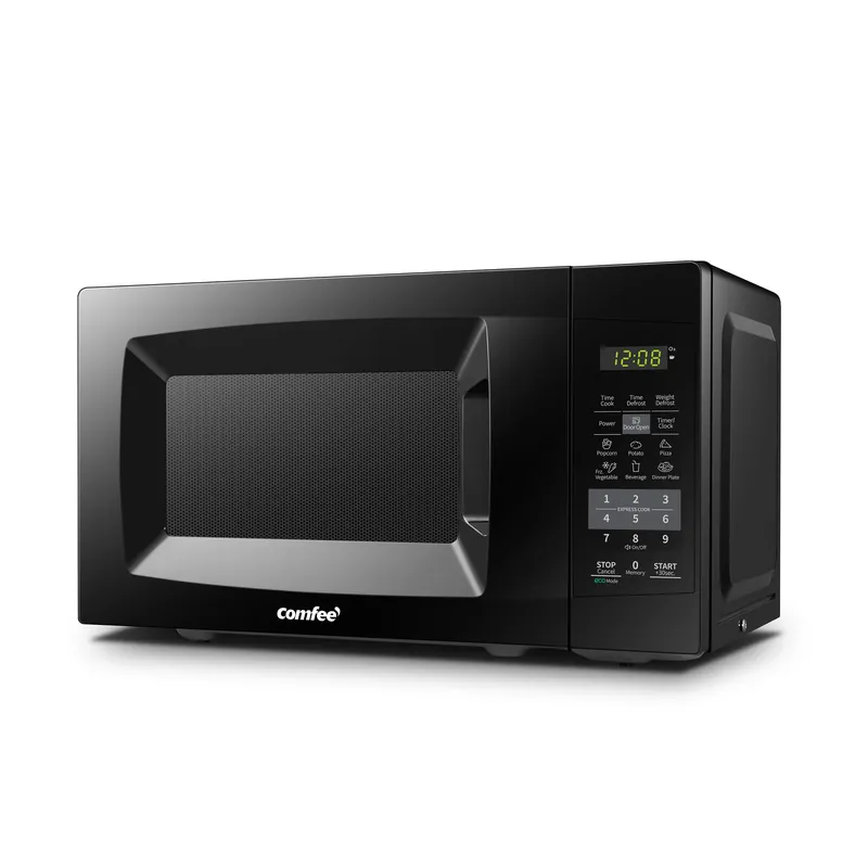 COMFEE‘ EM720CPL-PMB Countertop Microwave Oven with Sound On/Off, ECO Mode and Easy One-Touch Buttons, 0.7cu.ft, 700W, Black