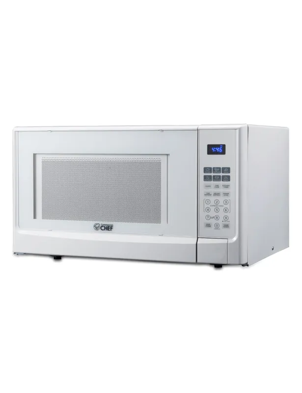 COMMERCIAL CHEF 1.4 Cubic Foot Microwave with 10 Power Levels, Small Microwave with Push Button, 1100 Watt Microwave with Digital Control Panels, Countertop Microwave with Timer, White