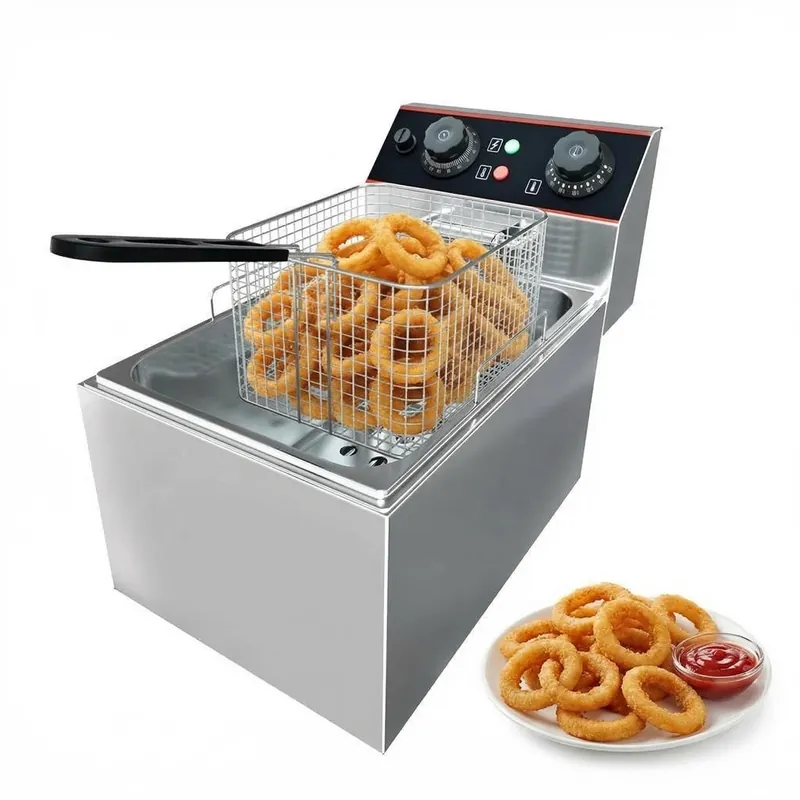 11.5QT Commercial Deep Fryer,Stainless Steel Countertop Electric Deep Fryer with Basket, Easy to Clean,1500W