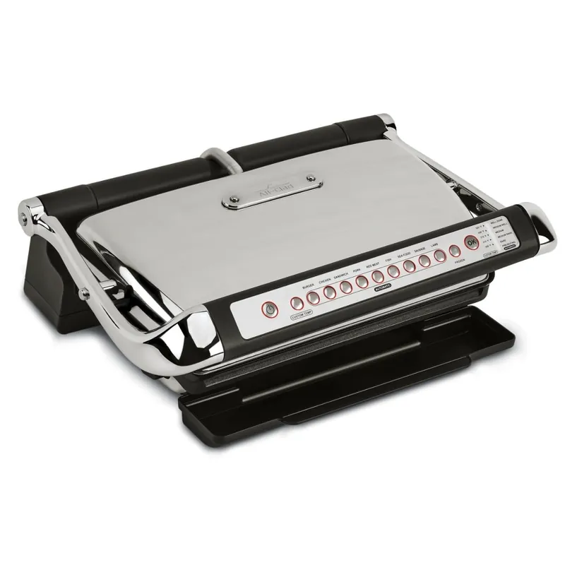 All-Clad Electric Indoor Grill, AutoSense Stainless Steel Panini Grill Press Sandwich Maker, Automatic 1800W Smokeless, Removable Plates, Dishwasher Safe