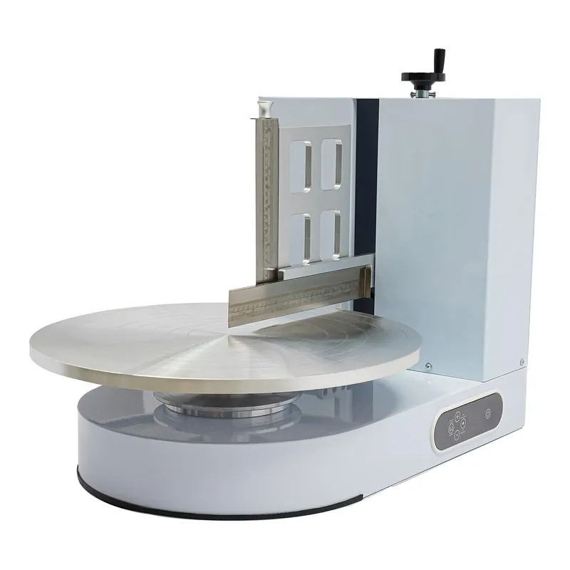 Cake Decorating Machine, 4-16 inch Cake Cream Spreading Coating Smearing Machine Cream Smooth Coating Decoration with Adjustable Spatula Turntable for Cake Shops, Dessert Shops (White)