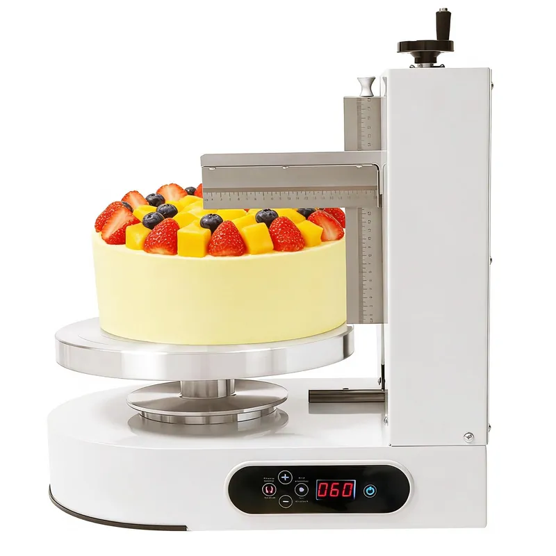 Cake Icing Machine 200W Automatic Cake Frosting Machine with LCD Display, Professional Cake Decorating Machine Cake Turntable for 4-12 Inch Cakes, for Cake Dessert Food Shops 60-320rpm (White)