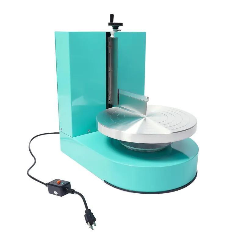 200W Cake Decorating Machine, Electric Cream Coating Machine, 110-220V 60-320Rpm Wide Voltage Leakage Protection Plug Direction Adjustable Butter Wiping Machine w/Pure Copper Motor, for 4-12In Cake (Green)
