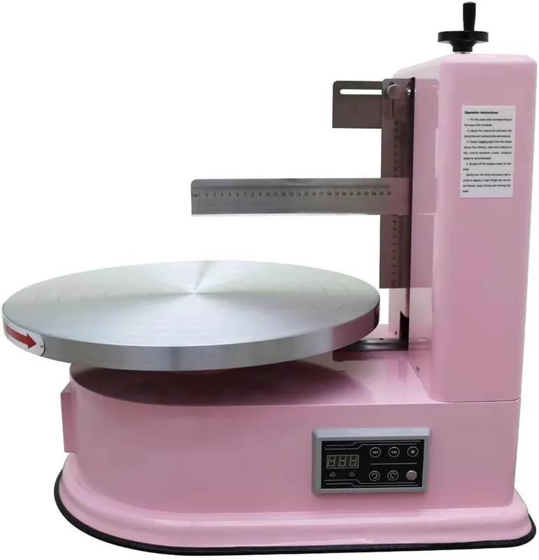 FYLFANYAN Electric Machine for Decorating Cakes, Electric Machine for Smear for Cakes, Commercial Machine to Decorate Cakes with Electronic Control Panel for 4 to 16 Inches, 60 W ~/