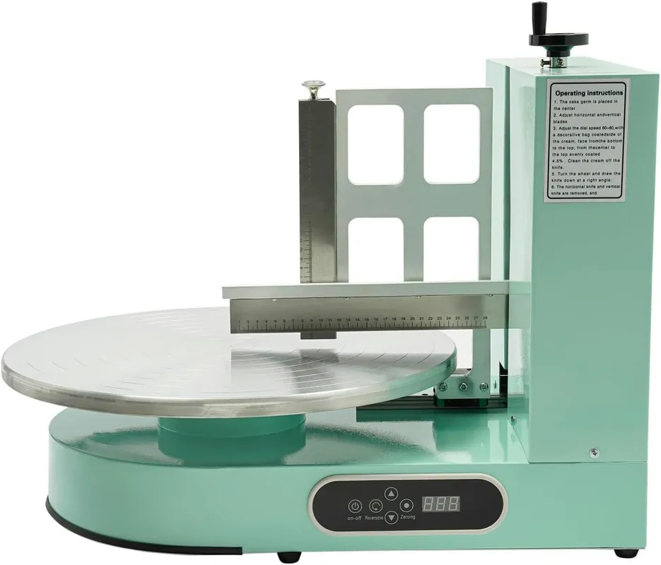 FYLFANYAN Cake Decorating Machine, Automatic Vertical Cream Spreading Machine, Electric Cake Cream Spreading Machine with Graduated Scraper, Baking Equipment for 4-16 Inch Cakes~/