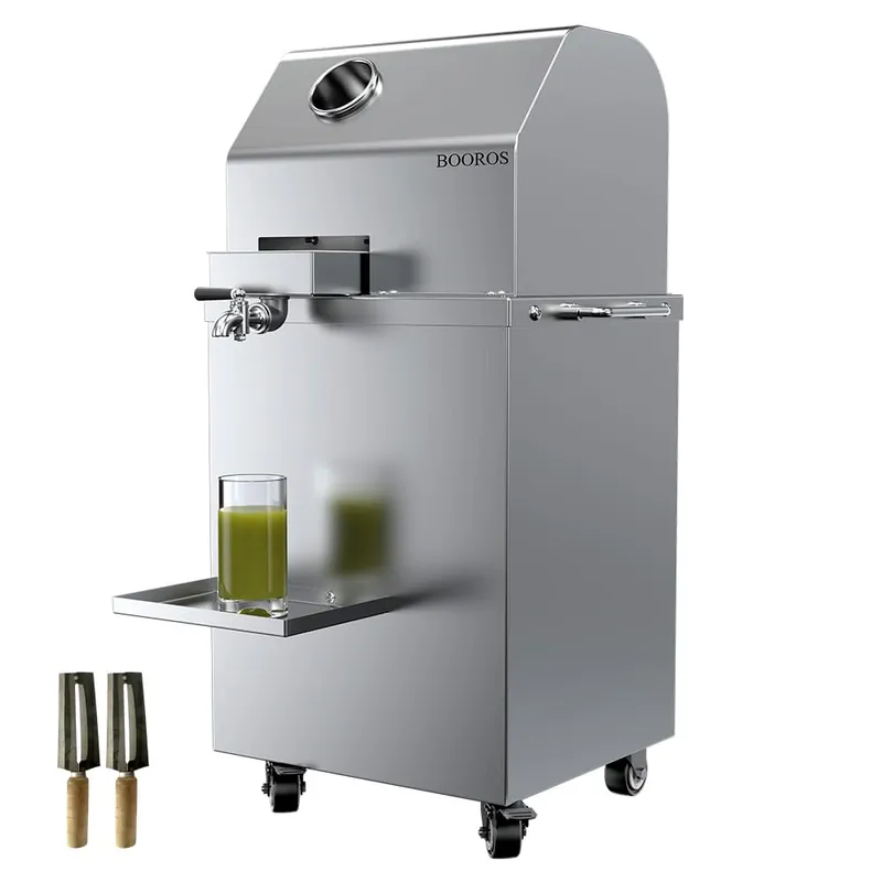 BOOROS Sugarcane Juice Machine 1100W Sugarcane Juicer With 3 Stainless Steel Rollers and 2.4" Extra Large Inlet, 300KG/H High Output Commercial Sugar Cane Juice Extractor,110V,Home/Commercial