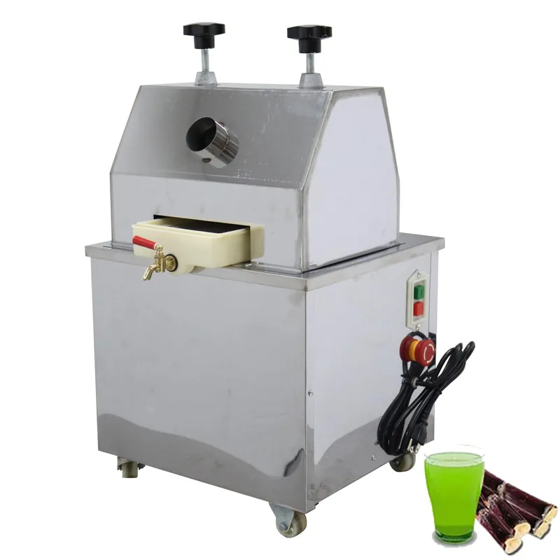 WYDDDARY Electric 3 Rollers Desktop Sugarcane Juicer Machine With Emergency Stop Switch Stainless Steel Sugar Cane Juice Press Extractor for Home Commercial 110V 1100W