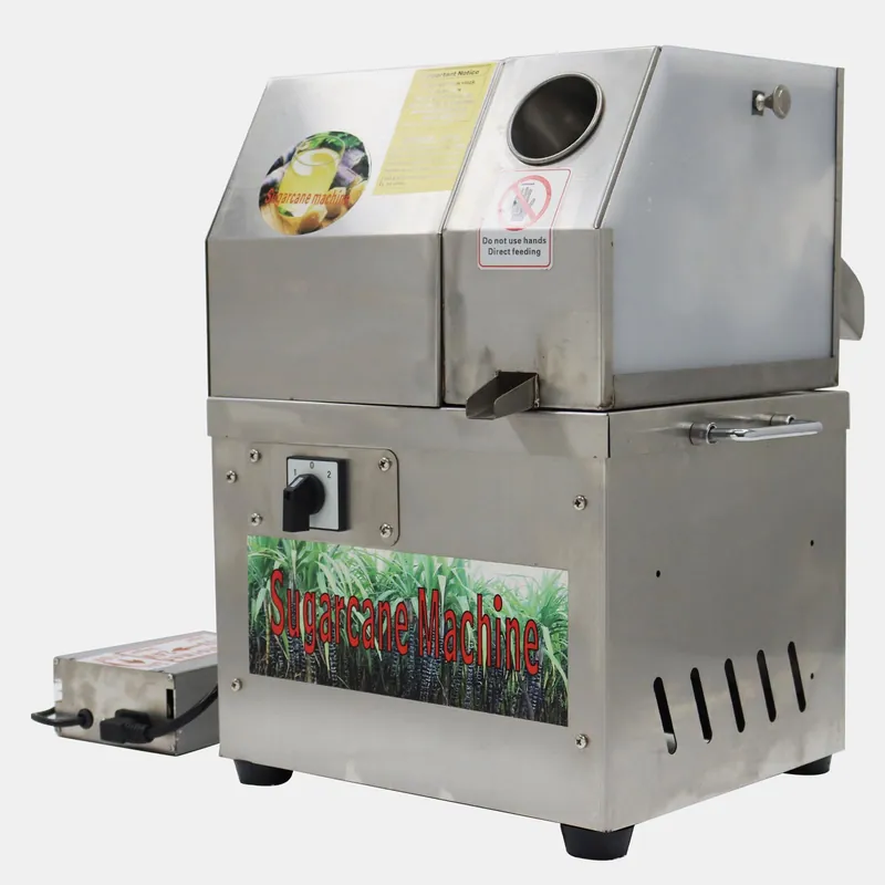 WYDDDARY 24V DC or 110V AC Electric Sugarcane Juice Extractor Electric 4 Rollers Sugar Cane Juicer Outdoor Juicer with Transformer and Transparent Window 450W