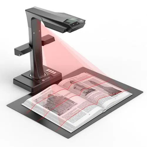 ET24 Pro Professional Book Scanner, 24MP Document Camera, 3rd Gen Auto-Flatten & Deskew Tech
