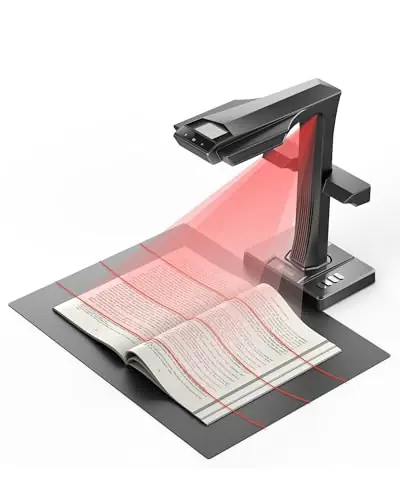 Professional Book Scanner, 38MP Document Camera, Laser Curve-Flatten, USB High Speed Document Scanner