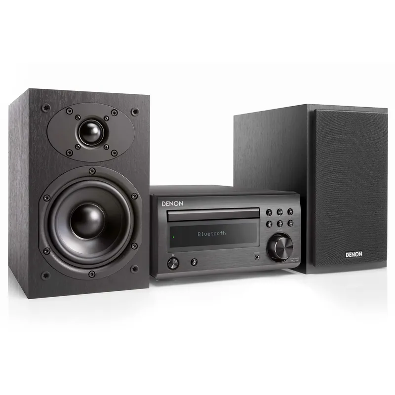 Denon D-M41 Home Theater Mini Amplifier and Bookshelf Speaker Pair - Compact HiFi CD Stereo System with Speakers, FM/AM Tuner, Wireless Bluetooth Amplifier Perfect for Small Rooms and Home Cinema