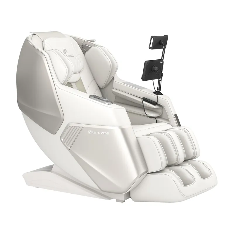 Lifevibe VAT Massage Chair Full Body VibroAcoustic Sonic Wave, SL-Track Zero Gravity Recliner with 25 Auto Modes, Smart Body Scan, Extendable Footrest, Reading Lamp, White