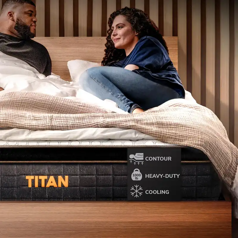 Brooklyn Bedding Titan 14.5" Elite Plus Size Sleeper King Mattress Enhanced Cooling Medium Firm Memory Foam Hybrid 120-Night Trial