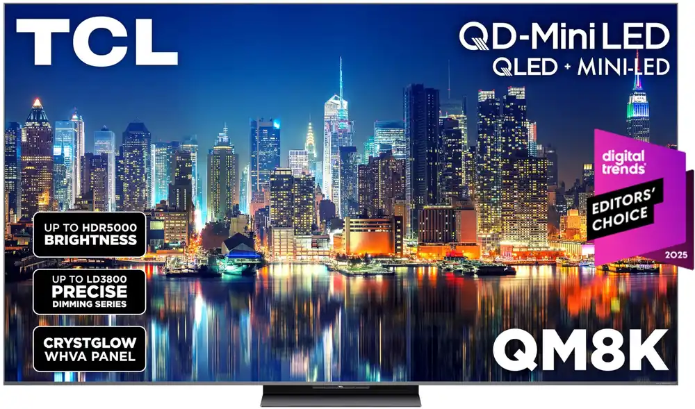 TCL 65 Inch Class QM8K Series Mini LED QLED 4K HDR 65QM8K, 2025 Model 120HZ-144HZ Anti Reflective Wide Angle Screen Smart Google TV Dolby Atmos Voice Remote Alexa Gaming Streaming Television