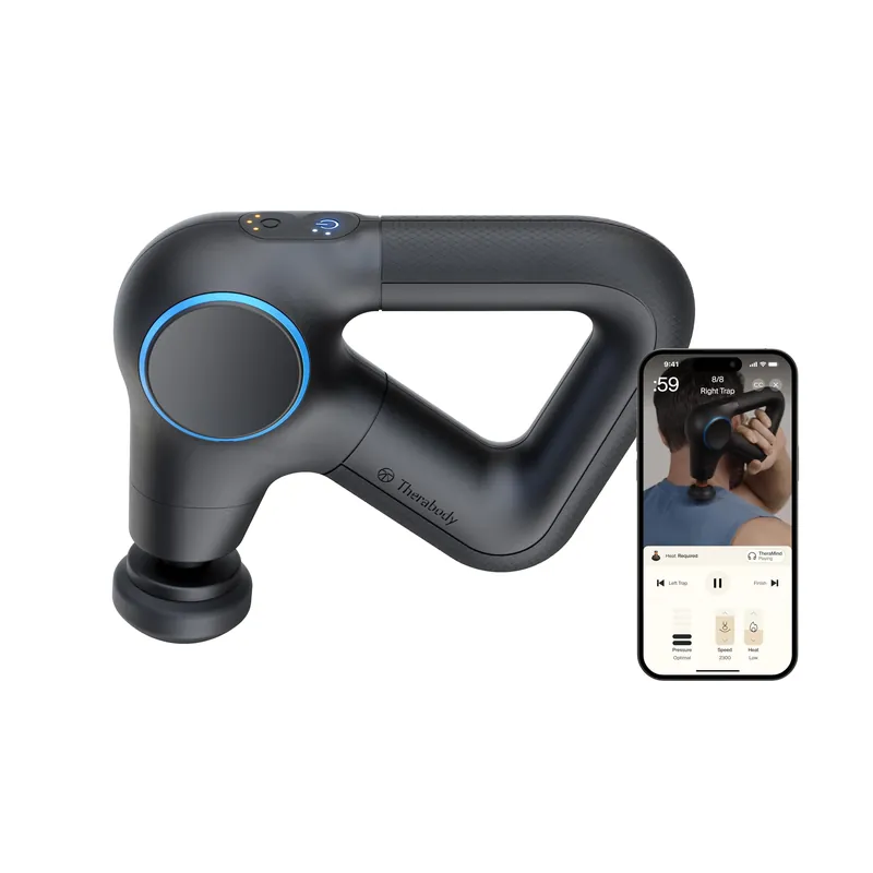 TheraGun Therabody Prime Plus Heated, Powerful Massage Gun for Enhanced Warm-Up & Workout Recovery - Quiet Deep Tissue Massager for Body and Back Pain Relief - Leg & Back Massager with Heat