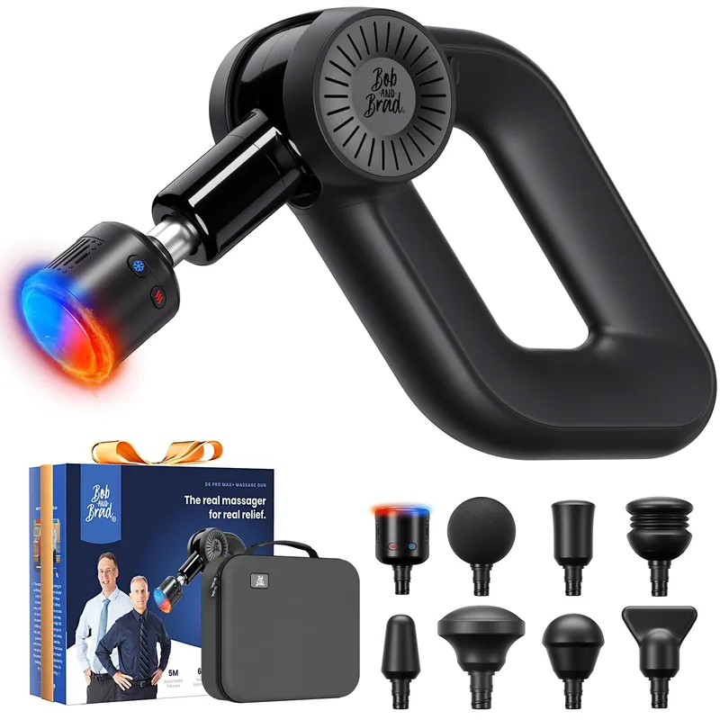 BOB AND BRAD D6 Pro Max+ Massage Gun with Heat and Cold, Powerful Deep Tissue Percussion Massager with 16mm Amplitude, Professional Muscle Massager Gun for Athletes, Quiet Electric Handheld Massager