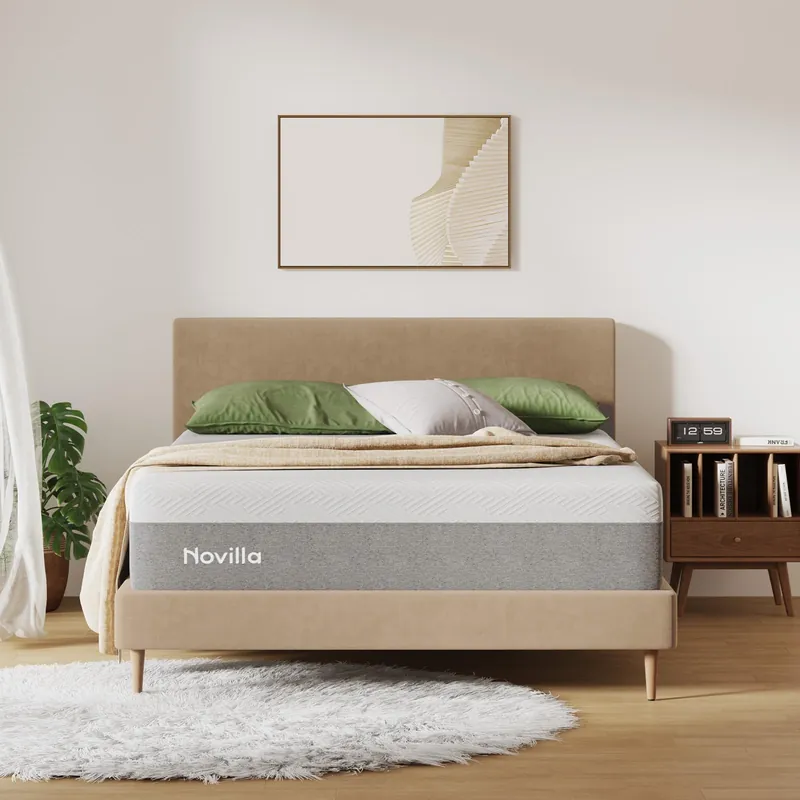 Novilla Queen Size Mattress, 12 inch Gel Memory Foam Mattress for a Cool Night Sleep & Pressure Relief, Medium Firm Feel with Motion Isolating, Bliss