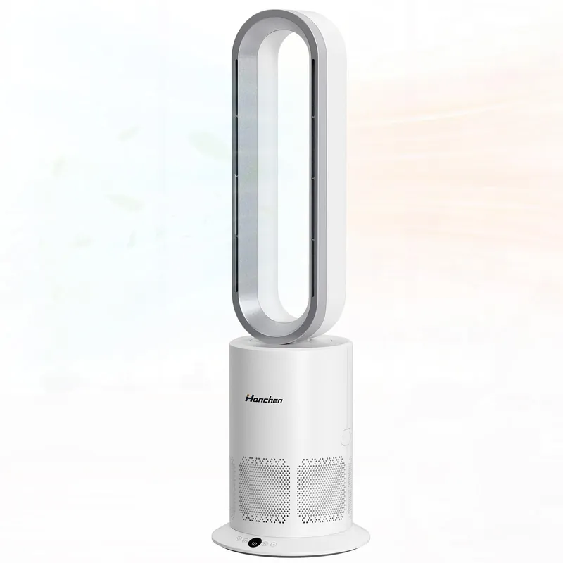 Hanchen Dual-Tech Bladeless Tower HEPA Fan, Ultra-Quiet 3-in-1 Cooling, Heating & Air Purifier UL Listed PTC Ceramic Fast Heat, Auto Shutoff, Sturdy Base for Home, Office & Bedroom