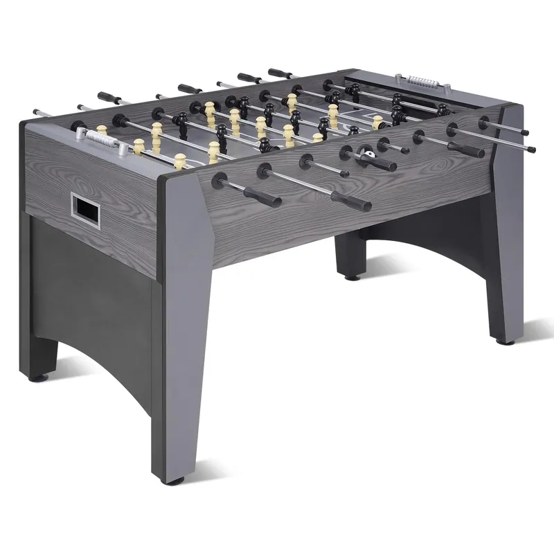 RAYKEEP Foosball Table, 54" Full Size Games Table w/ 2 Balls for Adults & Kids, Arcade Soccer Table for Home, Game Room, Office, Party (Dark Grey Wood Grain)