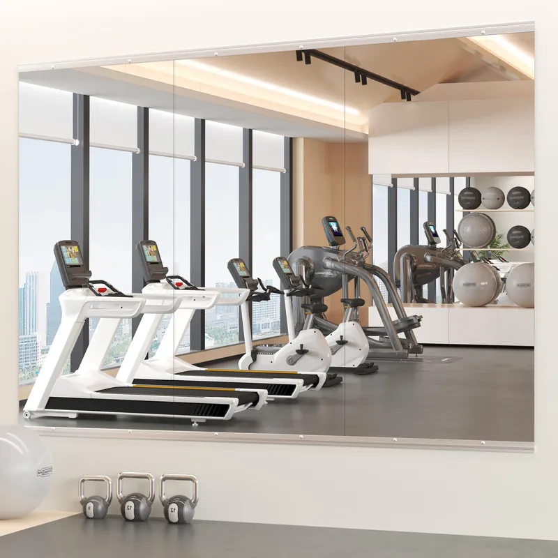 Snowdool Home Gym Mirror, 48‘‘X24‘‘(Each) -3PCS Full Body Mirror for Yoga, Garage, Dance Studio, Anti-Rust, Tempered Glass,Frameless Mirrors, Wall-Mounted Large Workout Mirrors