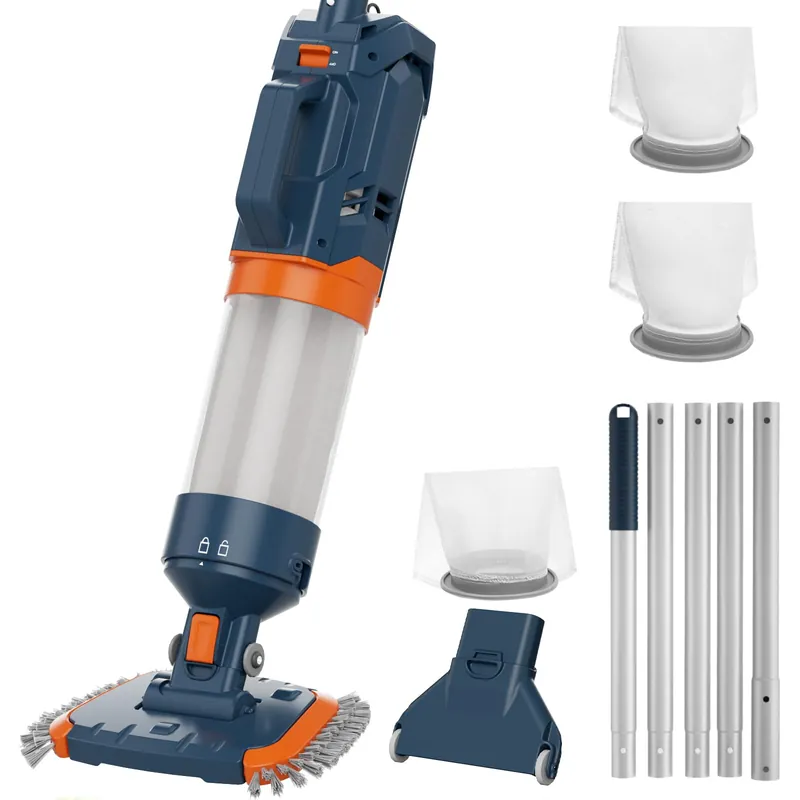 AQUAFYSH Cordless Pool Vacuum-True Powerful Suction 18.9GPM, 100inch, 1H Runtime, 25µm Fluff Ultra Fine Filter,Handheld Rechargeable Hot Tub Cleaner with Poles for Above Ground&Inground Pool