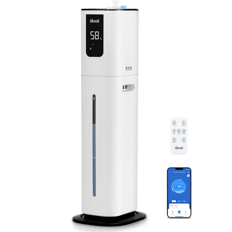LEVOIT OasisMist 1000S (10L) Smart Humidifier for Home Large Room Bedroom, Last 100 Hours Suitable for Indoor Plant, Cover up to 600ftยฒ, Easy Top Fill, Remoter & Voice Control, Auto Mode, Quiet, White