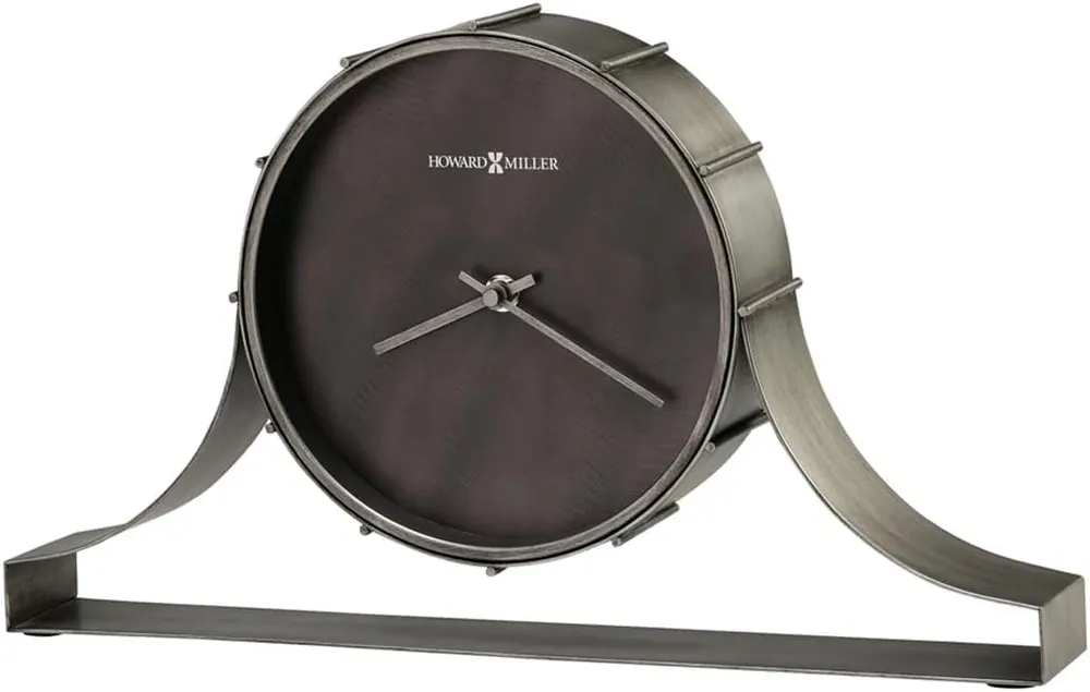 Howard Miller Seeley Mantel Clock - Antique Tabletop Clock with Quartz Movement, Bent Iron Frame, Industrial Style, Battery-Operated Shelf Accent - Ideal Home, Fireplace, Office or Living Room Decor