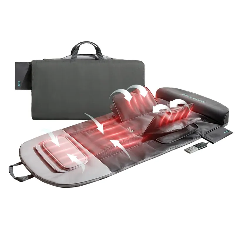 Klug Stretching Massager Ultra, Effortless auto-Stretching Mat, Ease Back & Neck Pain with 3 Intensity Levels 7 Exceptional Programs, 2 Levels of Heat Function, Foldable & Portable Design, Gray