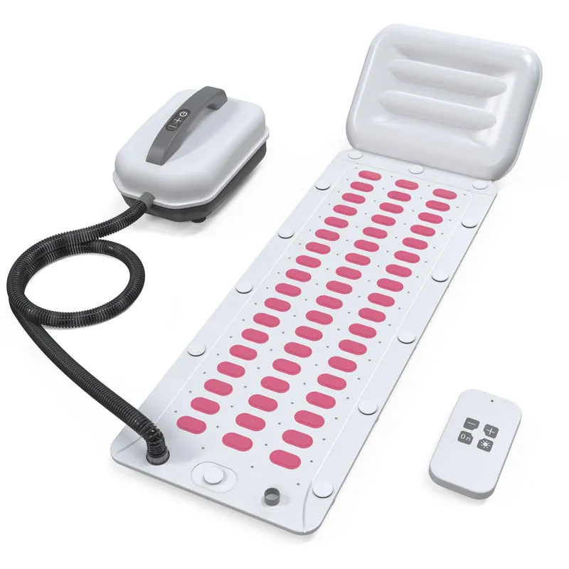 SHUIMEIYAN Electric Bubble Massage Mat Portable Massage for Bathtub Bubble Bath Mat Tub Spa Massager with Pillow -Upgraded Suction Cup with Remote Control ( 44.9" x 16.9"Pink)