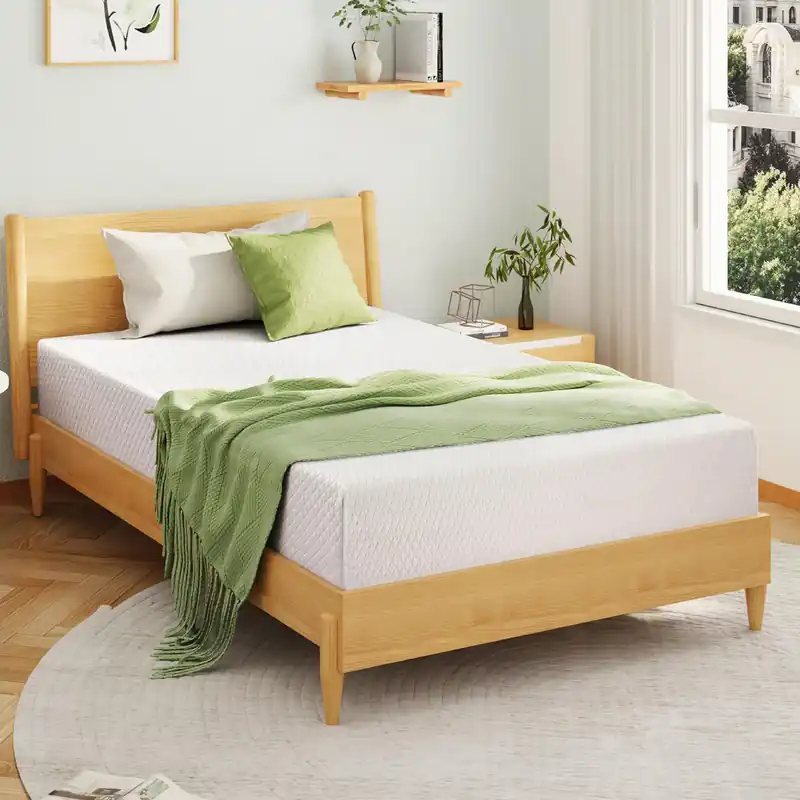 EGOHOME Full Size Memory Foam Mattress, 8 Inch Bed Mattress in A Box with Cooling Green Tea Gel, Pressure Relief with Medium Firm Support, CertiPUR-US Certified, 75‘‘L x 54‘‘W, 37.3 pounds White