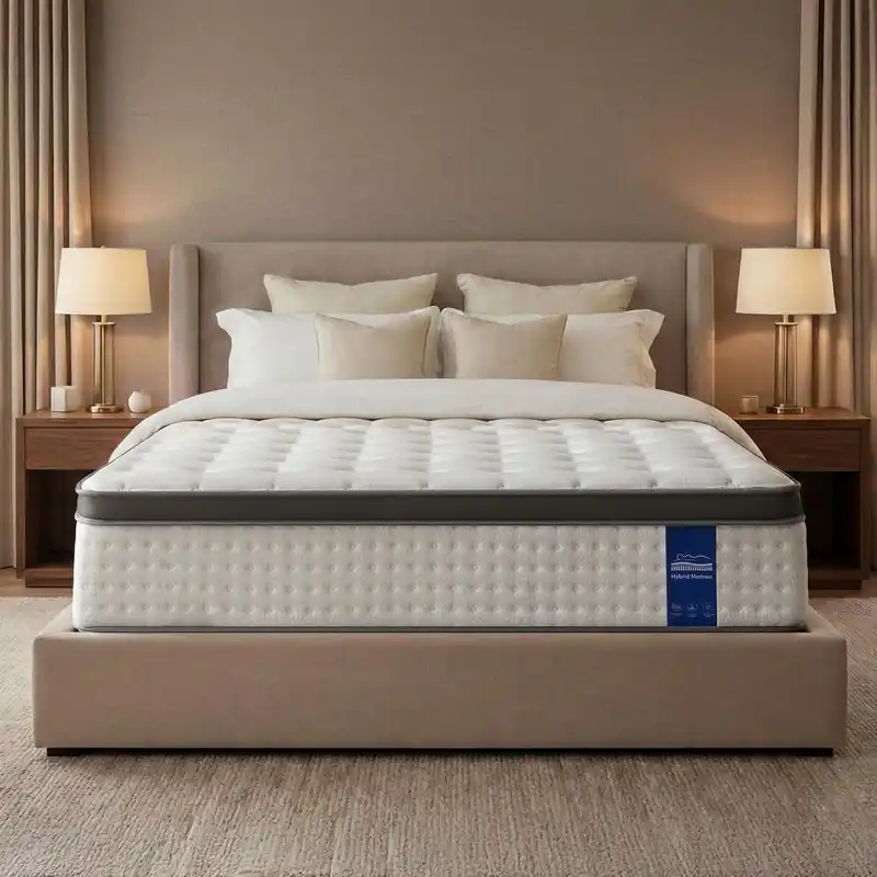 DINBooonLUX Queen Size Mattress,12 Inch Hybrid Queen Mattress in a Box with Memory Foam and Zoned Support Spring,Motion Isolation,Medium Firm,CertiPUR-US.