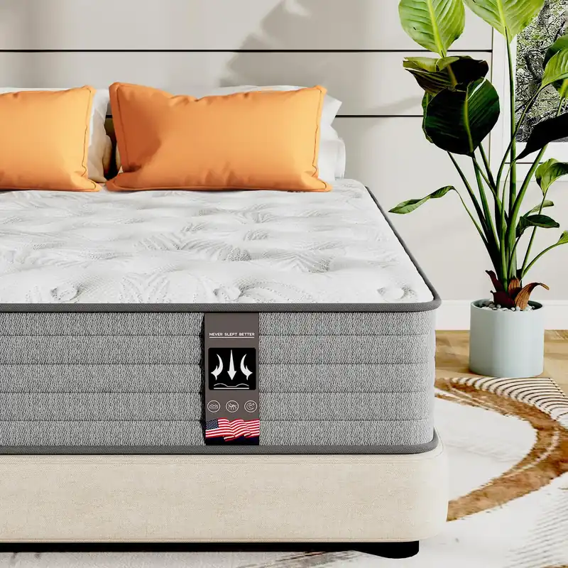 6V-Sermmoo Queen Mattress,12 Inch Gel Memory Foam and Innerspring Hybrid Mattress in a Box with Individual Pocket Spring for Motion Isolation & Silent Sleep,CertiPUR-US,60"*80"*12"