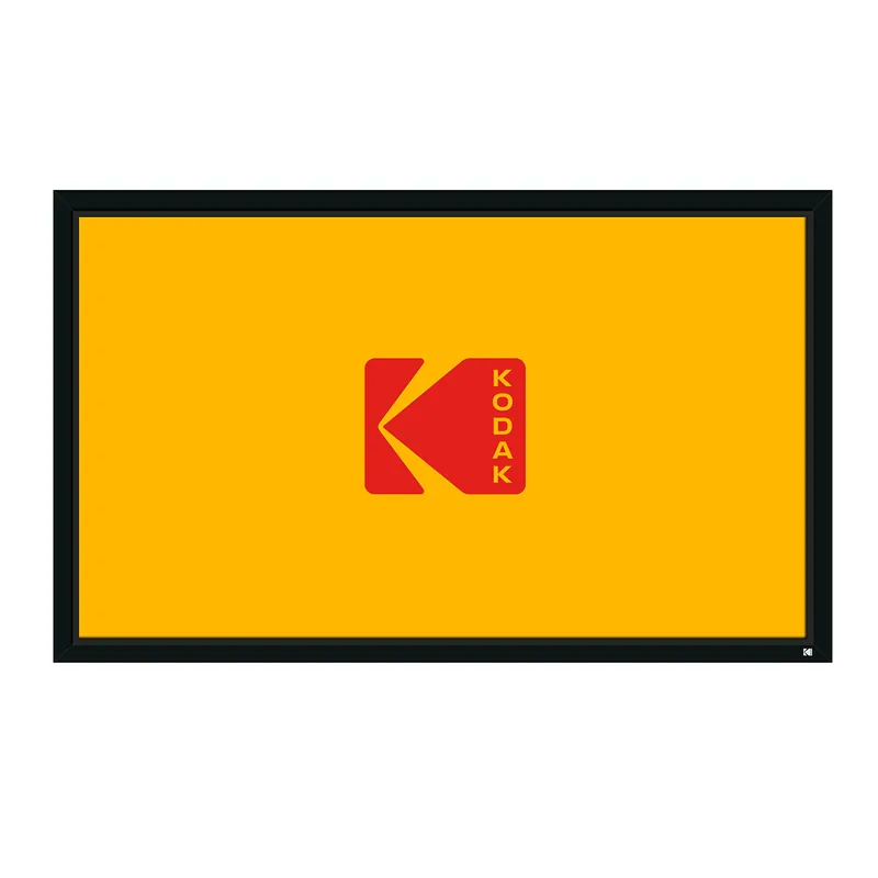 KODAK Projector Screen 100” Fixed Frame Home Projection Screen with Black Velvet Frame, Durable PVC & Wall Mount Kit 160° View Angle, 16 9, 1.1, Full HD 4K 8K & Active 3D Ready for Movies & Gaming