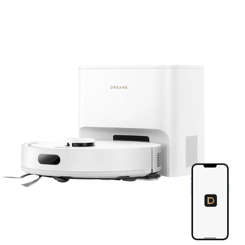 DREAME D20 Air Plus Robot Vac and Mop Combo with 20,000Pa Suction, Anti-Tangling Tech, Auto-Emptying Dock, Deep Carpet Cleaning and Smart Navigation White
