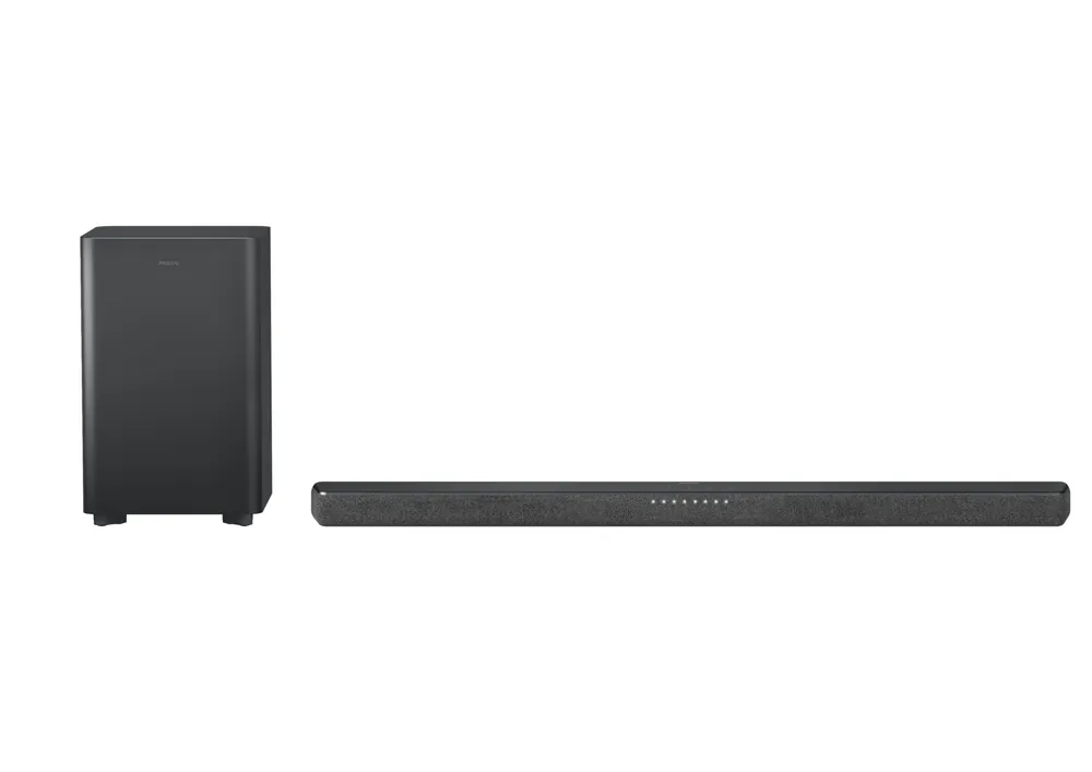 Philips TAB6200 2.1 Channel Soundbar with Wireless Subwoofer - Bluetooth, HDMI eARC, Dolby Atmos, DTS Virtual X, 240W Max Power, Black