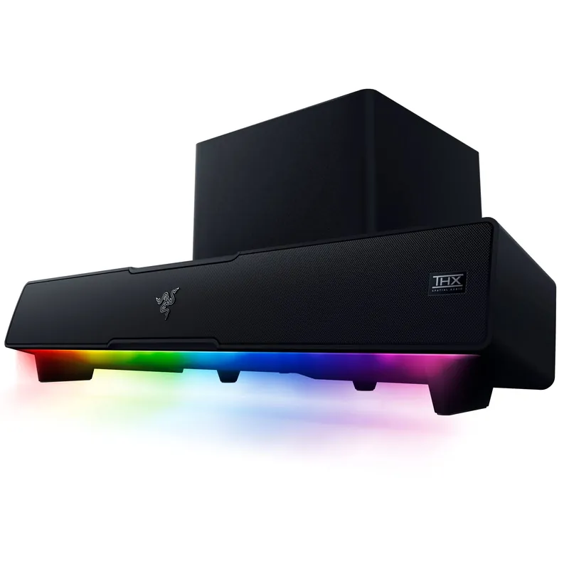Razer Leviathan V2 Multi-Driver PC Gaming Soundbar with Subwoofer - THX Spatial Audio - Compact Design - Chroma RGB - Bluetooth 5.2 - for Desktop/Laptop, Smartphones, Tablets & Nintendo Switch