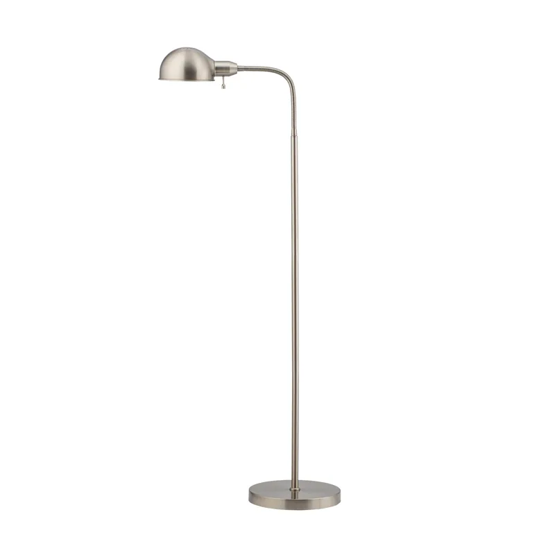 O‘Bright Nova - Adjustable Floor Lamp with Flexible Gooseneck and Rotatable Shade, E26 Socket, 10-Inch Base - Ideal for Reading, Bedside, Living Room, Brushed Nickel