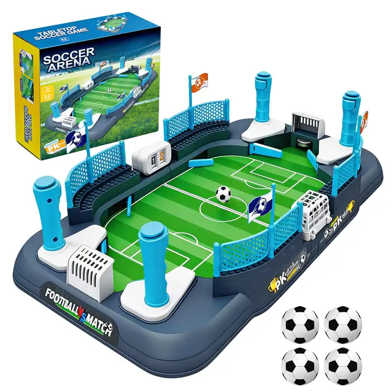 Juivin Tabletop Soccer Foosball Game Set- Mini Football Table Board Game for Kids & Family, Interactive Indoor Party Toy for Boys Age 6-12 & Family Game Nights