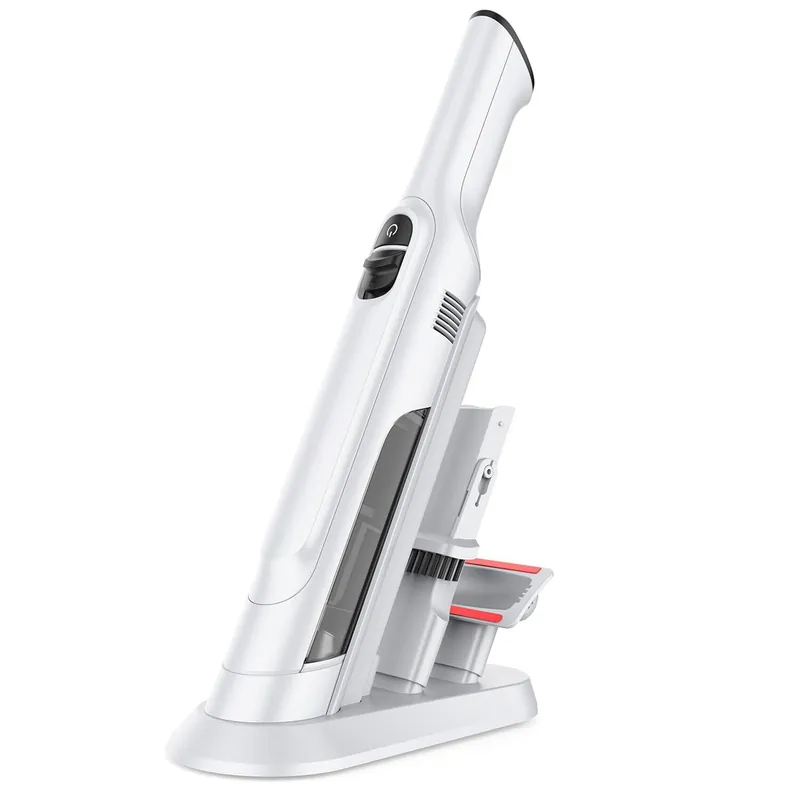 PROMOMO Handheld Vacuum Cordless, Lightweight 1.4lb with Powerful Suction, Charging Dock, Single Touch Empty and Detachable Dust Cup, Portable Mini Car Vac for Home Office and Pet Hair (Creamy White)