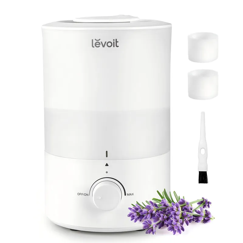 LEVOIT - Humidifiers for Bedroom - Quiet (3L Water Tank) - Cool Mist/Top Fill/Essential Oil Diffuser/25Watt - Home/Large Room - 360ยฐ Nozzle - Rapid Ultrasonic Humidification for Baby Nursery/Plant